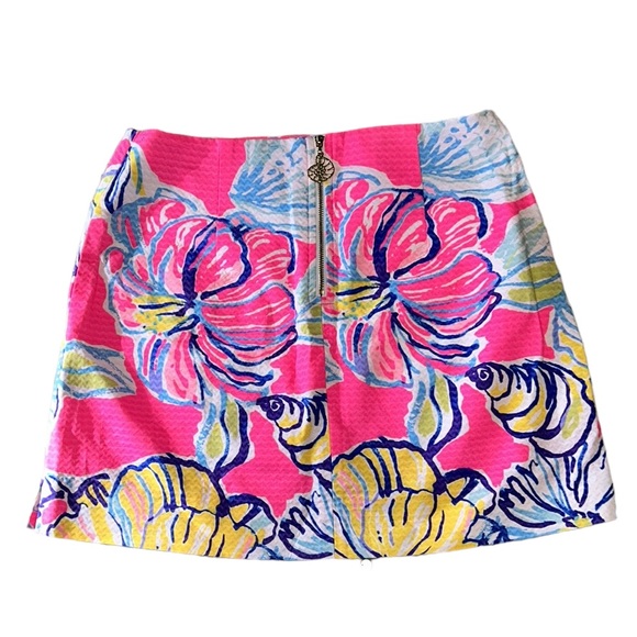 Lilly Pulitzer Pink Marigold Swept By The Tides Mini Skort Skirt - 2 - Picture 7 of 16